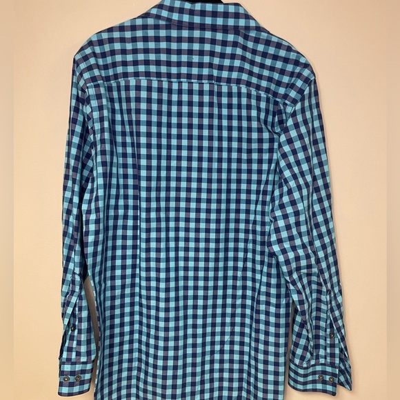 Mens Van Heusen Slim fit Blue Checkered Button Down - Picture 4 of 4